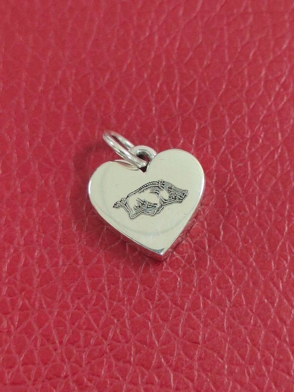 James Avery University of Arkansas Small Heart Charm with box